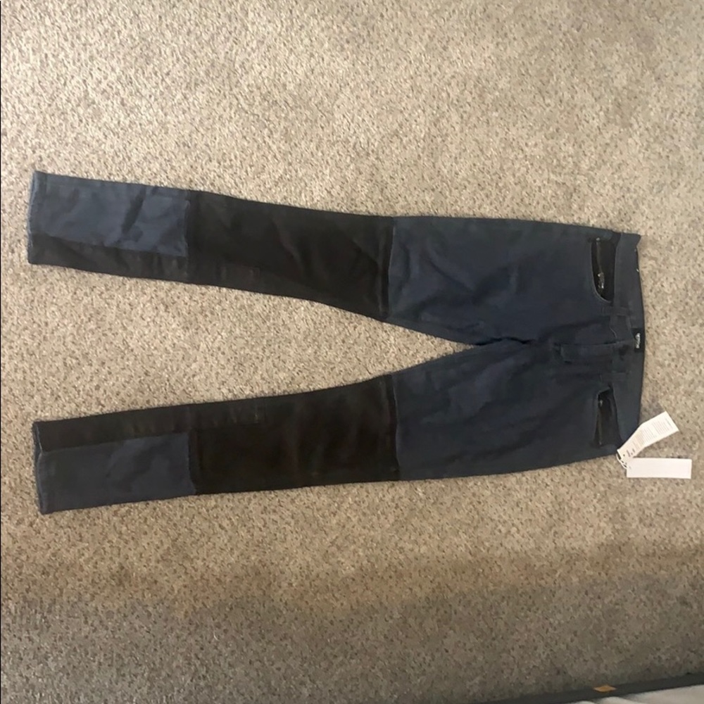 Brand new Hudson jeans with leather